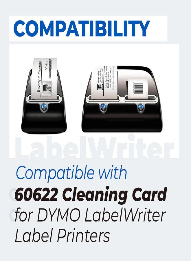 Xinafan 10 Pc 60622 Cleaning Card Compatible with Dymo LabelWriter 550 450 5XL 4XL Label Printer Cleaning Sheets Swipe, 3.375 x 2.125 Inch Card Reader POS Direct Thermal Swiper Cleaner, Normal, White - Image 4