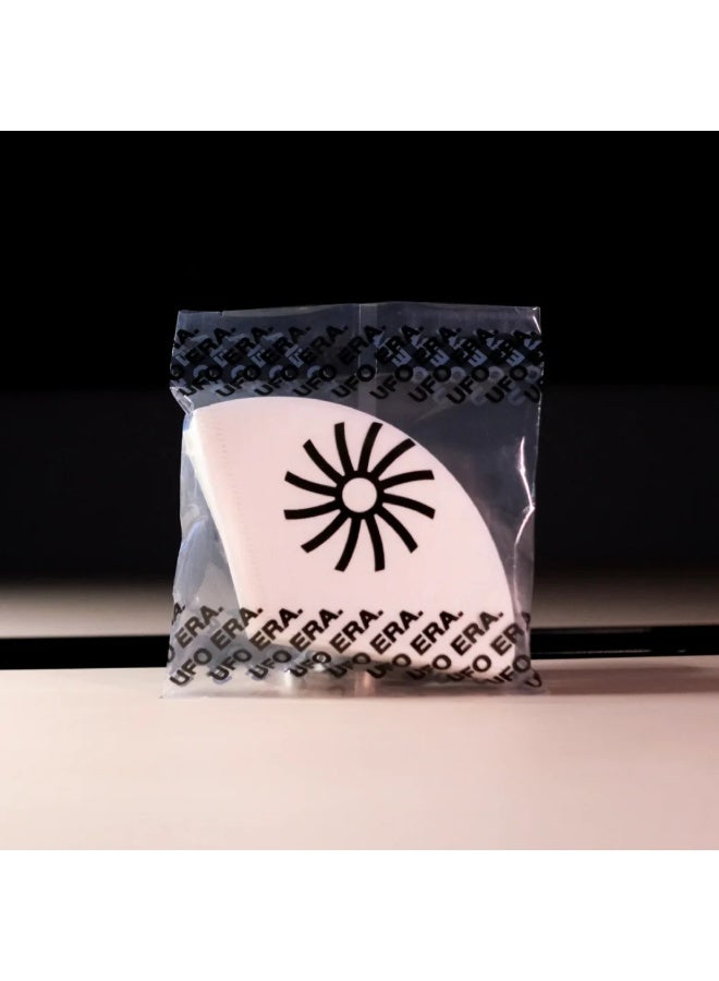 UFO Filter Type A – 50-Pack Specialty Coffee Paper Filters, Medium Flow Rate for Balanced Extraction, Optimized for Anaerobic Naturals & Co-Fermented Coffees, Compatible with UFO Dripper V2, FDA-Certified 100% Wood Pulp - Image 2