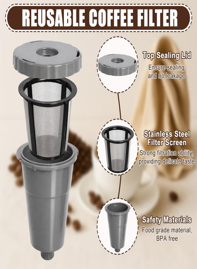 Podoy Reusable Coffee Filter Compatible with Keurigg My K Cup B30 B40 B50 B60 B70 K10 MINI Plus K15 K40/45 K55 K60/65 K70/75/79 Series 5048 Old Mode Grey (3 Pack) - Image 3