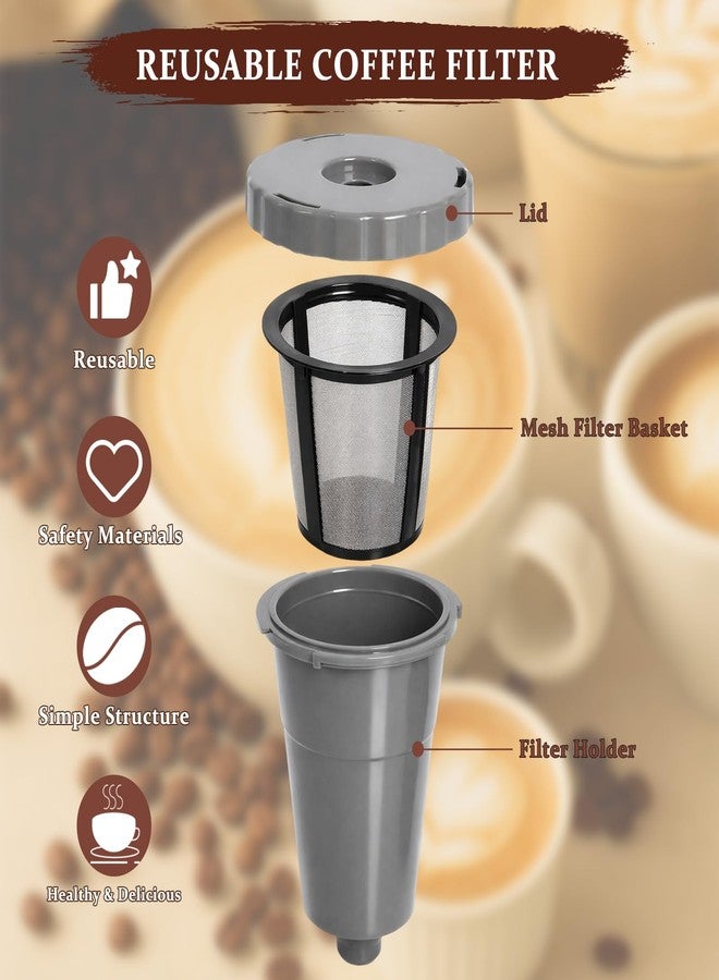 Podoy Reusable Coffee Filter Compatible with Keurigg My K Cup B30 B40 B50 B60 B70 K10 MINI Plus K15 K40/45 K55 K60/65 K70/75/79 Series 5048 Old Mode Grey (3 Pack) - Image 2