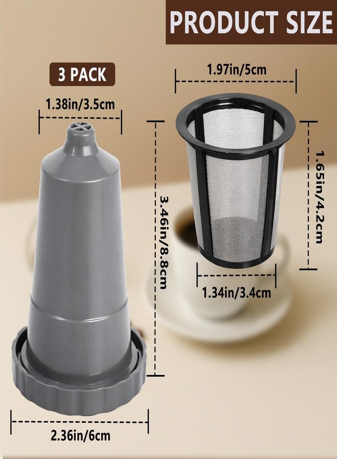 Podoy Reusable Coffee Filter Compatible with Keurigg My K Cup B30 B40 B50 B60 B70 K10 MINI Plus K15 K40/45 K55 K60/65 K70/75/79 Series 5048 Old Mode Grey (3 Pack) - Image 4
