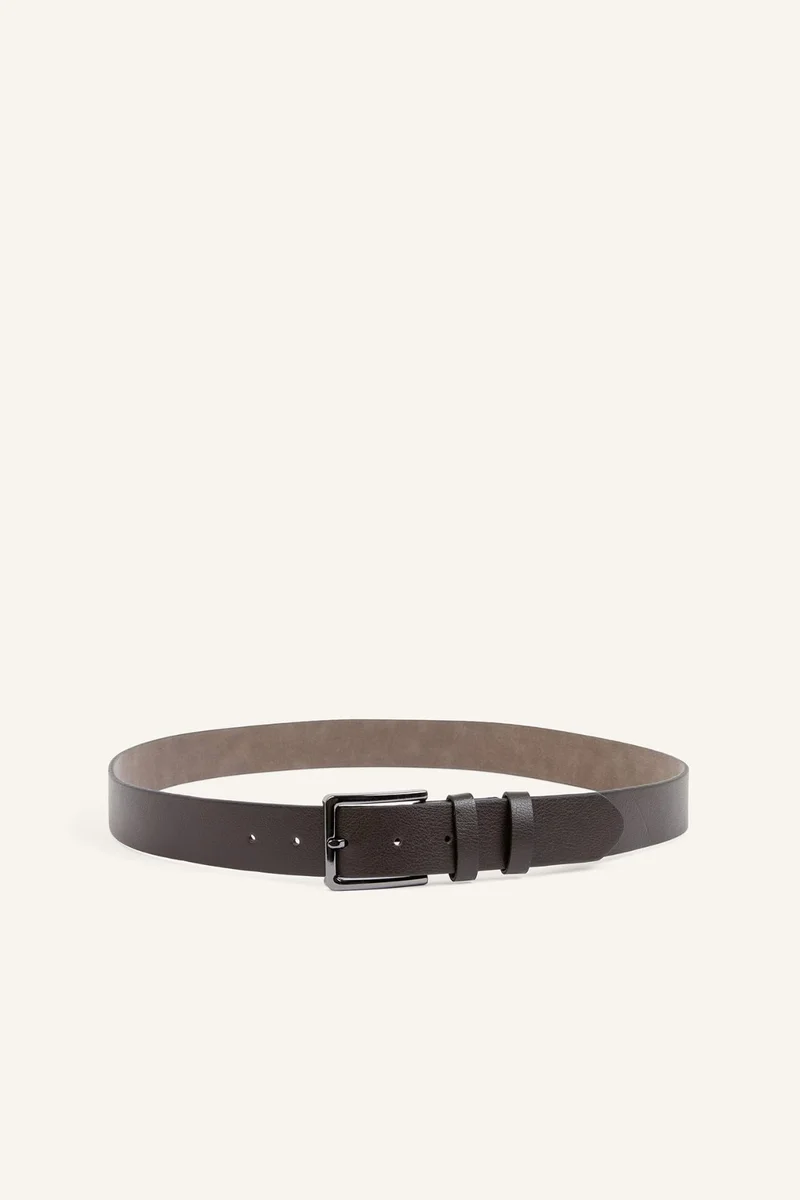 Man Rectangle Clasp Faux Leather