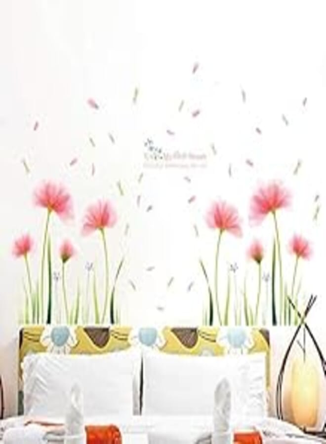 Pink Flower Large Wall Stickers Home Decor Beroom DIY Art Decal Wallpaper Removable StickerName: Removable wall sticker ee
