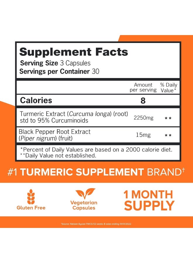 Qunol Turmeric Curcumin with Black Pepper, Qunol 2250mg Turmeric Extract with 95% Curcuminoids, Extra Strength Supplement, Enhanced Absorption, Supports Healthy Inflammation Response, 90 Vegetarian Capsules - Image 5