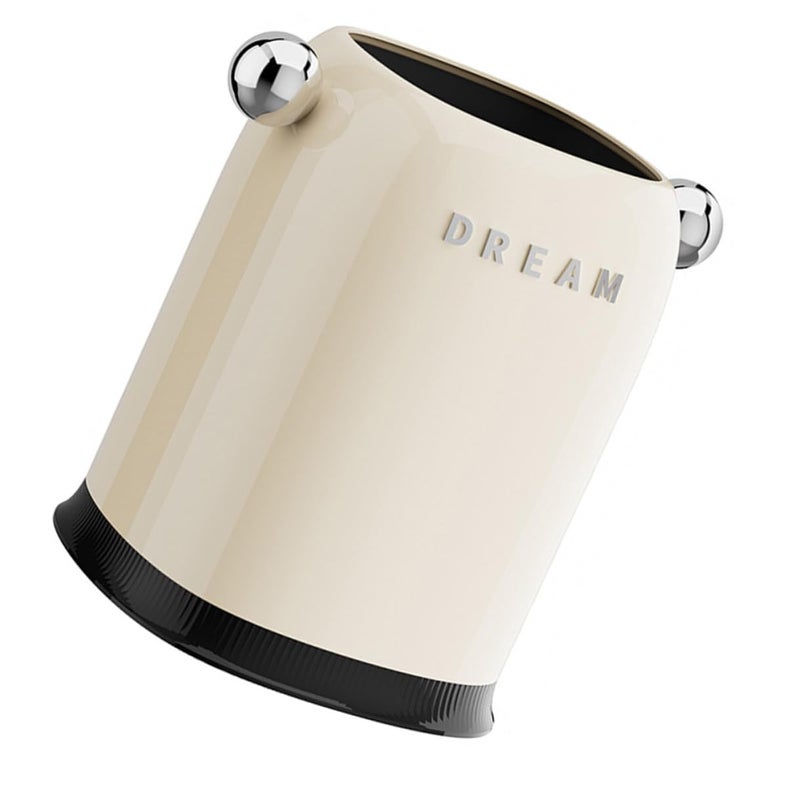 Large Cream White Open Top Trash Can Plastic Wastebasket Thickened Pp Bathroom Kitchen Bedroom Garbage Container for Office Home Use - Image 1