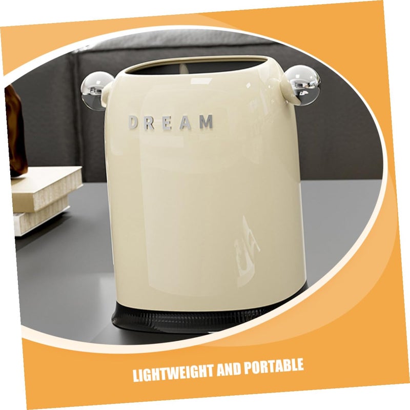 Large Cream White Open Top Trash Can Plastic Wastebasket Thickened Pp Bathroom Kitchen Bedroom Garbage Container for Office Home Use - Image 3