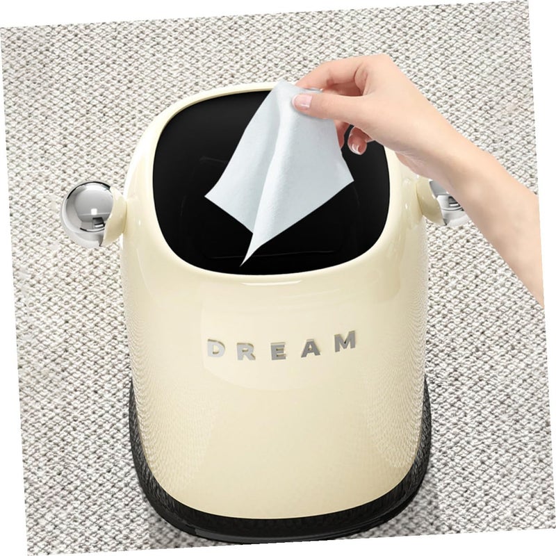 Large Cream White Open Top Trash Can Plastic Wastebasket Thickened Pp Bathroom Kitchen Bedroom Garbage Container for Office Home Use - Image 5