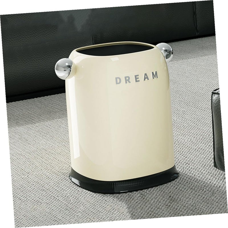Large Cream White Open Top Trash Can Plastic Wastebasket Thickened Pp Bathroom Kitchen Bedroom Garbage Container for Office Home Use - Image 4