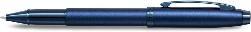 SHEAFFER قلم شيفر 100 ساتين أزرق مع حواف زرقاء PVD قلم أزرق فاخر صندوق هدايا قلم رولر بول - Image 4