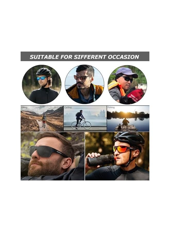 بروماس نظارات شمسية رياضية مستقطبة للرجال والنساء والقيادة والصيد والجري ونظارات شمسية بإطار غير قابل للكسر مع حزام حبل للنظارات للحماية من الأشعة فوق البنفسجية - Image 2