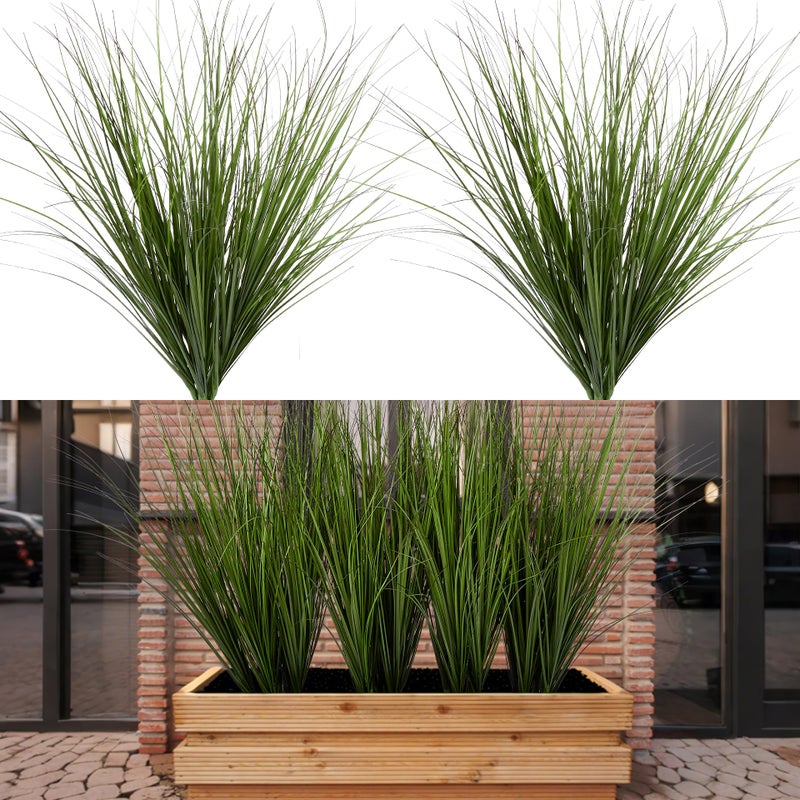 Uqueeten 12PCS Fake Plants Artificial Wheat Grass Greenery Plastic Plants Fake Grass Artificial Plants for Outdoor Decor Artificial Grass Plant with Greenery Stems for Indoor Home Decoration 26.4" - Image 1