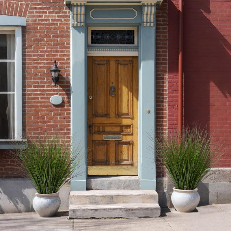 Uqueeten 12PCS Fake Plants Artificial Wheat Grass Greenery Plastic Plants Fake Grass Artificial Plants for Outdoor Decor Artificial Grass Plant with Greenery Stems for Indoor Home Decoration 26.4" - Image 5
