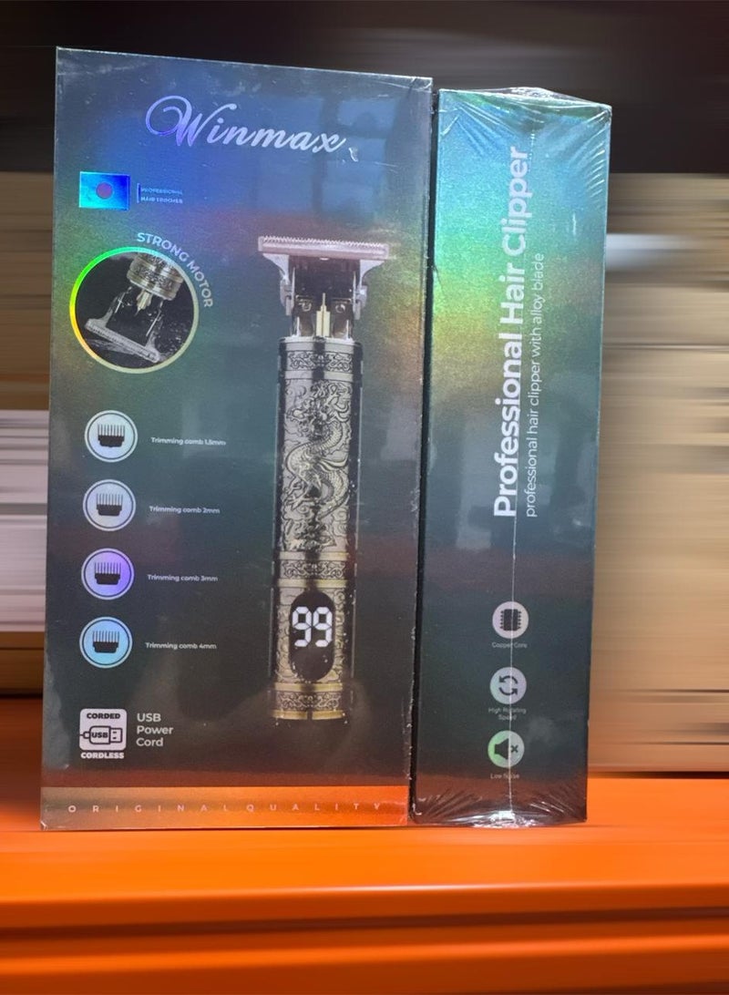 Winmax Professional Electric Hair Clipper with Blade Men's Hair Trimmer J12 gold - Image 1