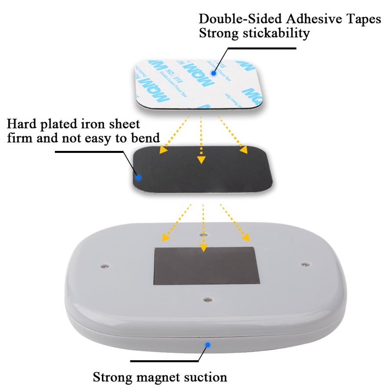 KaiDengZhe أضواء سقف السيارة المغناطيسية من كايدينغ زهي مع شحن USB لاسلكي عالمي 10 LEDs للداخل والخارج للسيارة، القارب، المقطورة، المنزل المتنقل، الشاحنة (غلاف رمادي - ضوء أبيض) - Image 3