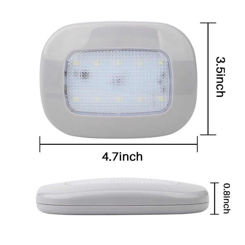 KaiDengZhe أضواء سقف السيارة المغناطيسية من كايدينغ زهي مع شحن USB لاسلكي عالمي 10 LEDs للداخل والخارج للسيارة، القارب، المقطورة، المنزل المتنقل، الشاحنة (غلاف رمادي - ضوء أبيض) - Image 2
