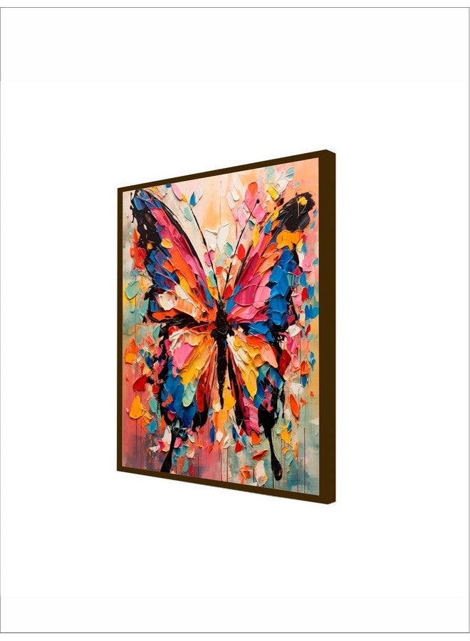 Artsense لوحة آرتسينس لتزيين الجدران - لوحة جدارية تجريدية لغرفة المعيشة - لوحة فراشة ملونة لتزيين المنزل بإطار - متعددة الألوان/20x20 بوصة/(50x50 سم) - Image 3