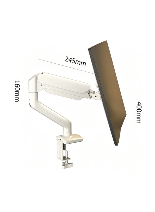 Single Monitor Desk Mount, Adjustable Gas Spring Monitor Arm, Support Max 32 Inch, 4.4-17.6lbs Screen, Computer Monitors Stand Holder With Clamp/Grommet Mounting Base, Vesa Mount Bracket,White，A Mouse Pad Will Be Given Away. - Image 1
