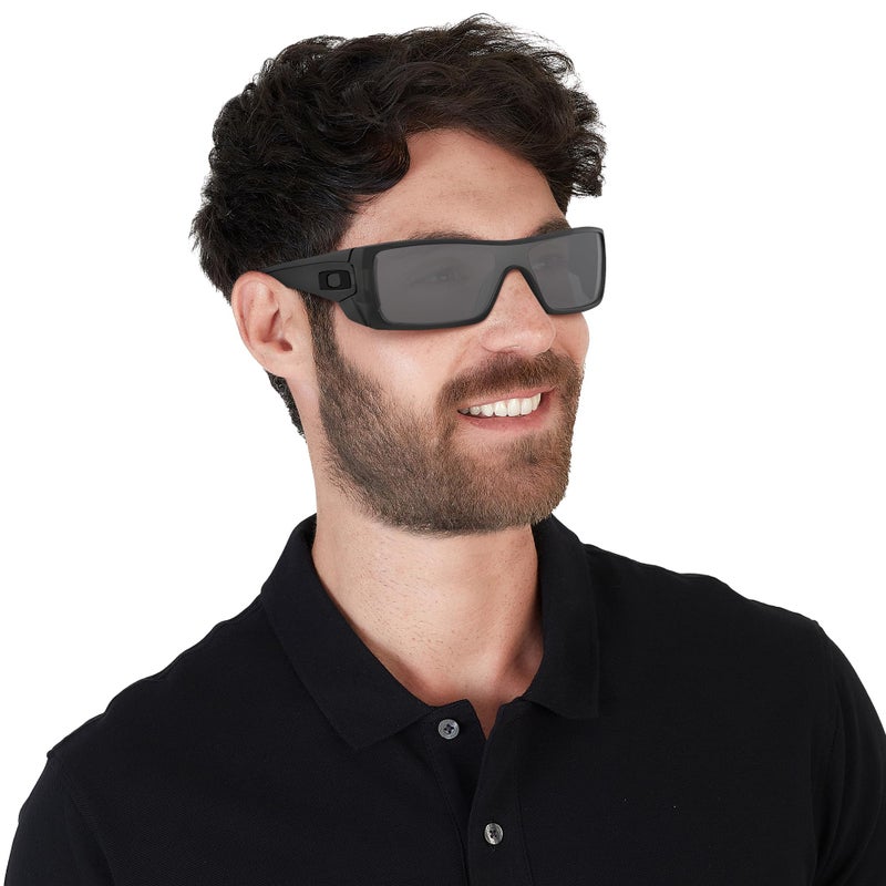 Oakley mens OO9101 Batwolf Rectangular Sunglasses, Matte Black Ink/Black Iridium Polarized, 27 mm - Image 2