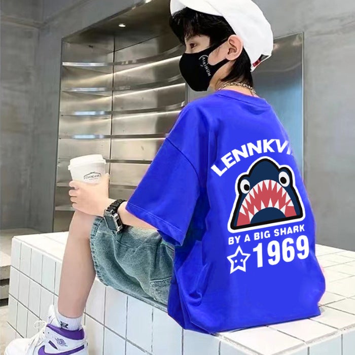 Boys' T-Shirt Short-Sleeved Pure Cotton 2026 Style Trendy And Handsome Children'S Streetwear Summer Clothing - Image 1