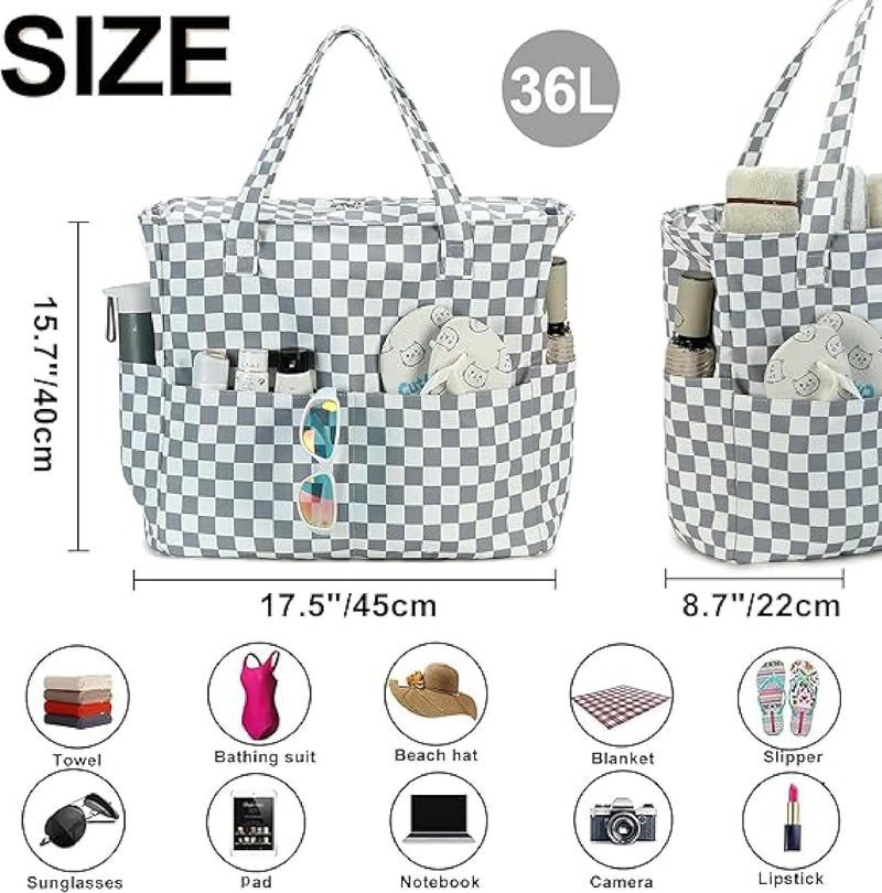 BLUBOON Waterproof Beach Tote Pool Bags for Women Ladies Extra Large Carry On Bag With Wet Compartment for Weekender Travel - Image 3