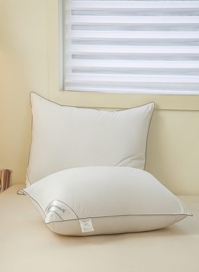 Eastwarmth King Size Goose Down Feather Hotel Collection Bed Pillows for Sleeping,100% Cotton Cover White Color King One Pillow - Image 3