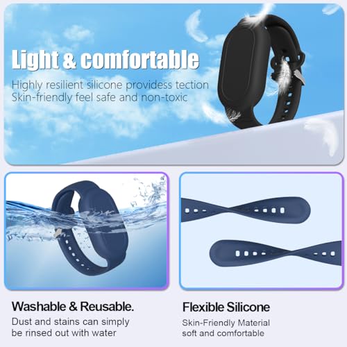 BIQIRE [4Pack] Bracelet Compatible for Samsung Galaxy SmartTag 2 (2023), Soft Silicone Smart Tag 2 Wristband Hidden Galaxy Smart Tag 2 Holder (Black+Blue+Pink+Purple) - Image 3