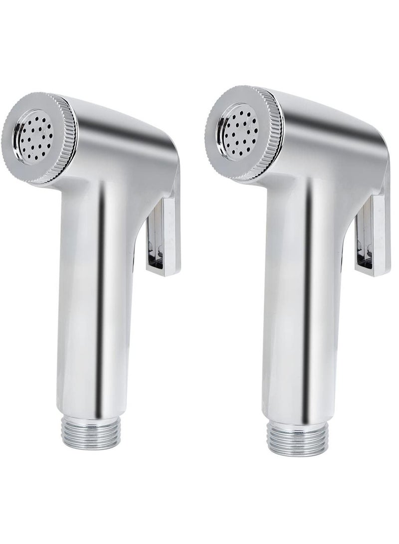 BATH GURU ABS Shattaf Handheld Health Faucet Set Toilet Wash Bidet Jet Spray Gun Shower Head (Chrome Plated) Pack of 2 - Image 1