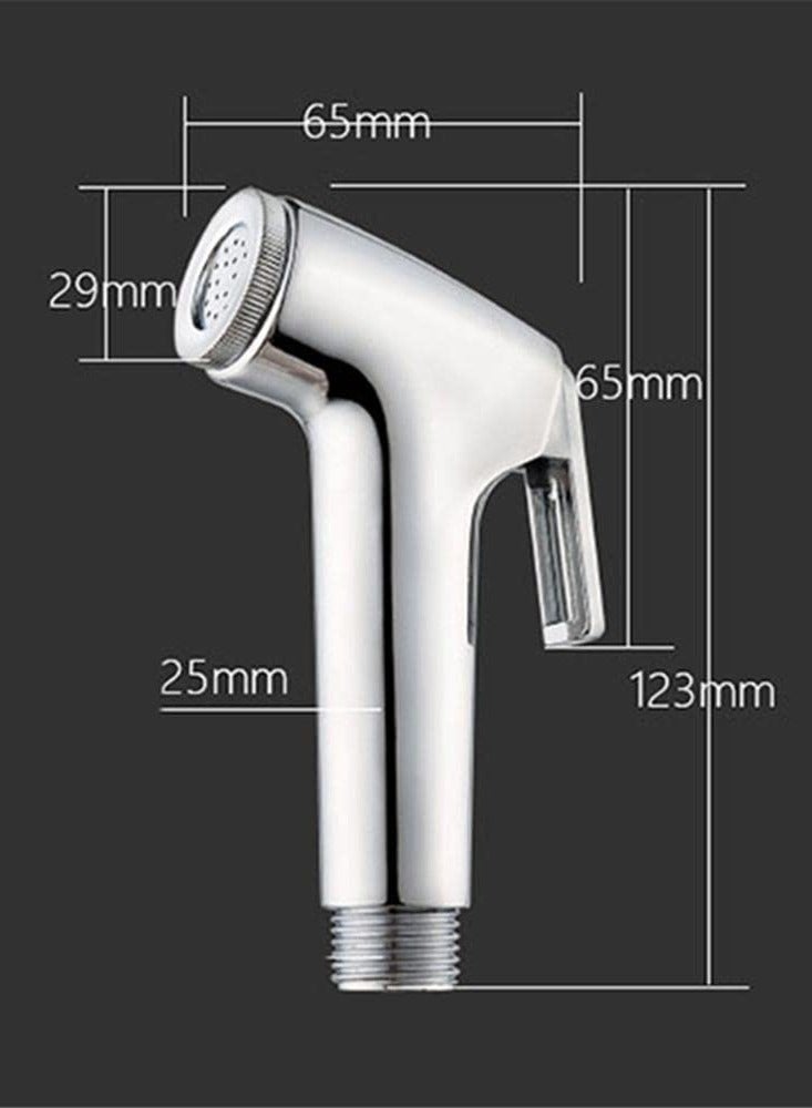 BATH GURU ABS Shattaf Handheld Health Faucet Set Toilet Wash Bidet Jet Spray Gun Shower Head (Chrome Plated) Pack of 2 - Image 2