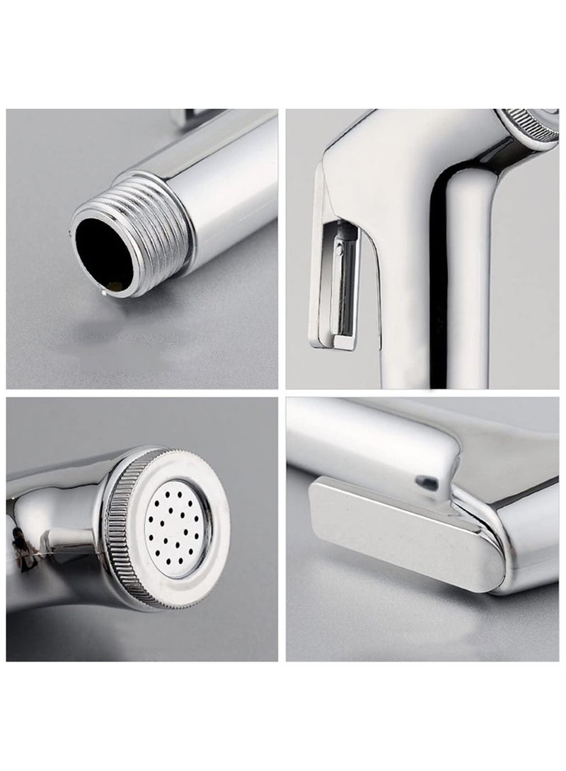 BATH GURU ABS Shattaf Handheld Health Faucet Set Toilet Wash Bidet Jet Spray Gun Shower Head (Chrome Plated) Pack of 2 - Image 4