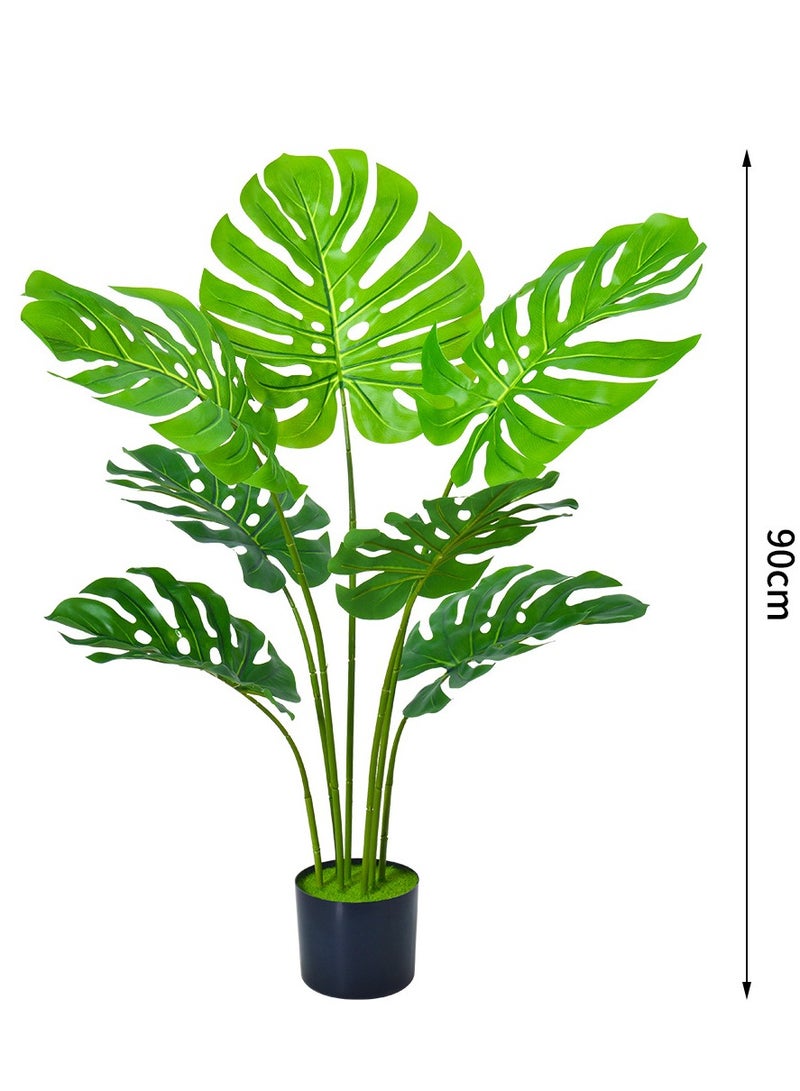 Generic WELLNEST Artificial Monstera Plant, Potted Faux Greenery, Floor-standing Indoor Decor, Cross-border Hot Sale  - Image 1