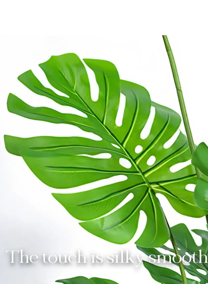 Generic WELLNEST Artificial Monstera Plant, Potted Faux Greenery, Floor-standing Indoor Decor, Cross-border Hot Sale  - Image 3