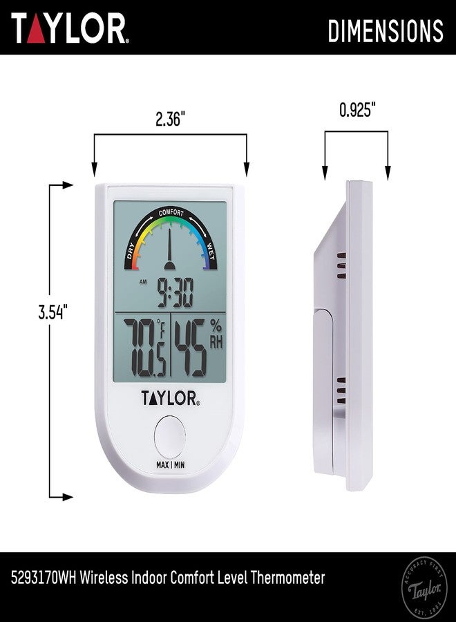 Taylor Digital Wireless Indoor Comfort Level Thermometer and Hygrometer, Easy-to-Read Display for Home, Office, Greenhouse, Nursery, and Indoor Areas, White - Image 4