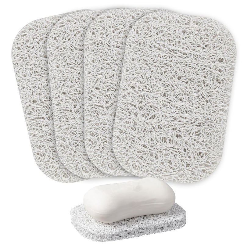 Yadream 4PCS White Soap Holder PadBPA-Free Savers Pads for Soap Dish,Easy to Clean Soap Lifting Pads Suitable for Shower Kitchen Bathroom Bathroom Travel Hotel Cleaning Products - Image 1