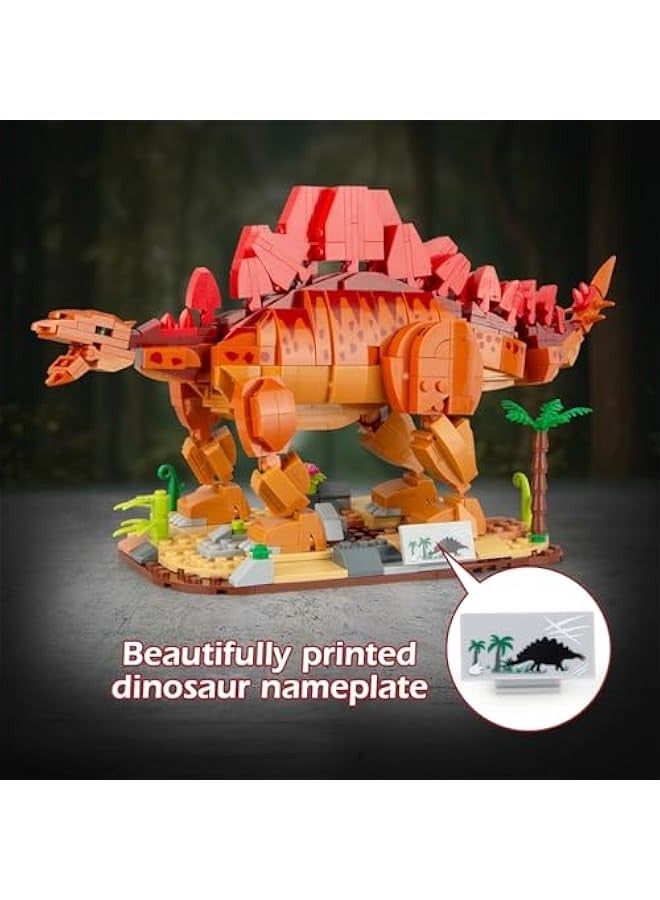 Dinosaur Building Blocks Set, STEM Stegosaurus Dino World Park Building Bricks Educational Toy, Creative Gifts for Boys Kids 8+ (697 Pcs)  - Image 2