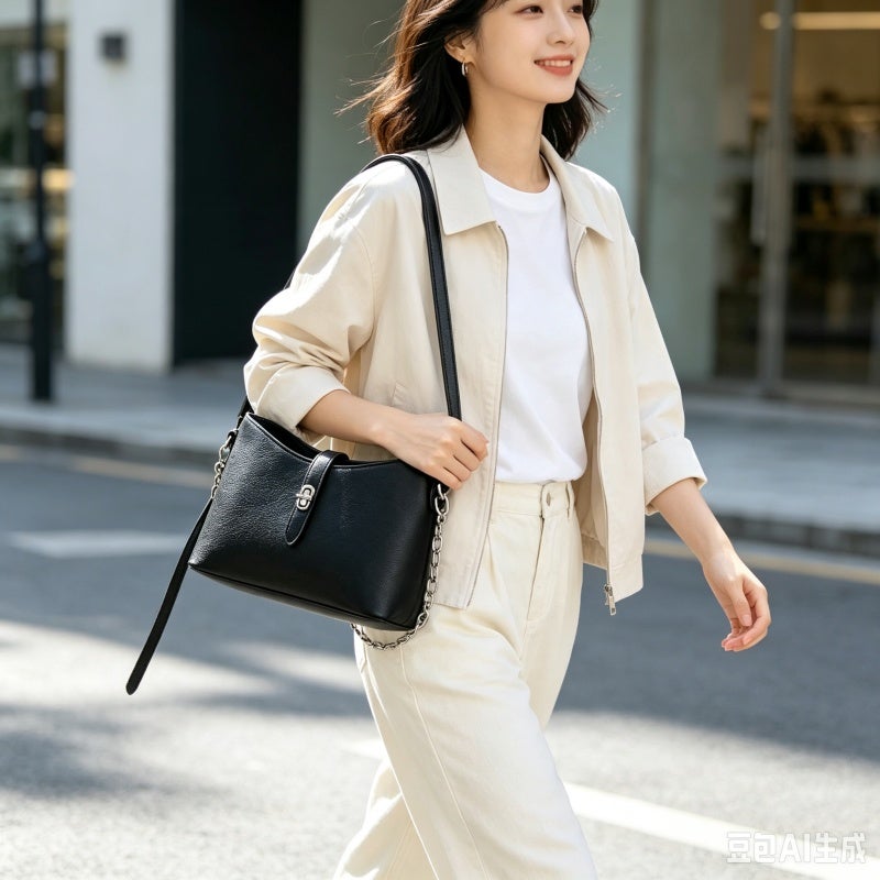 QUARRYUS Women Luxury Vintage Lock Chain Hobo Bag Large Capacity Shoulder Crossbody Handbag - Image 2