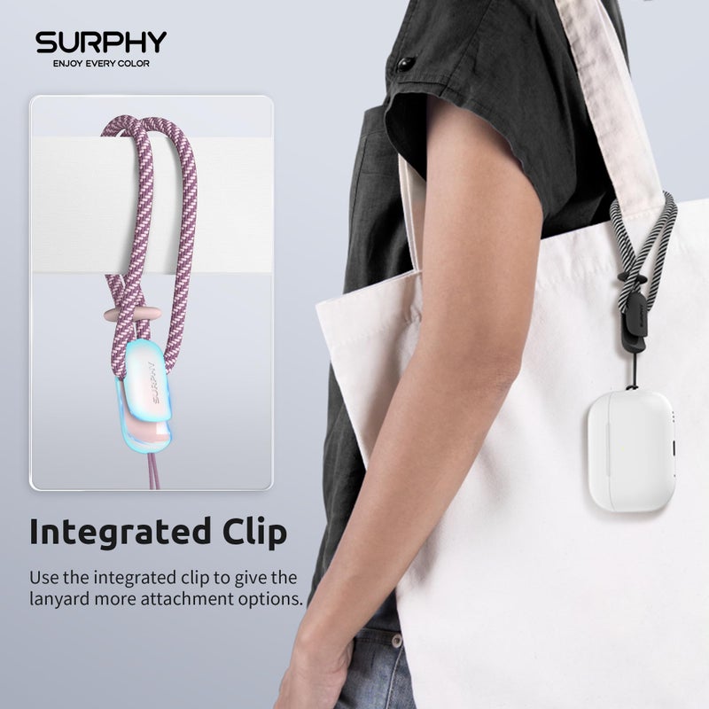 SURPHY 3 Pack Phone Wrist Strap with CellPhone Tether Tab, Cellphone Lanyard, Phone Strap with 2-Color Braided, Wrist Lanyard (Black & Cloud Blue & Pink) - Image 3