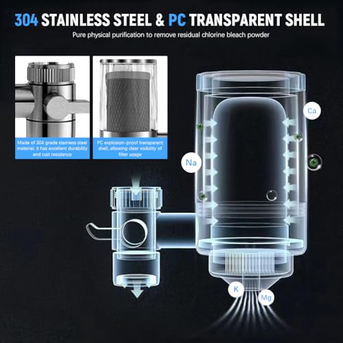 Supvox® 304 Stainless Steel Faucet Water Filter System, Active Carbon Core Universal Tap Water Filter for Kitchen Sink - Image 5