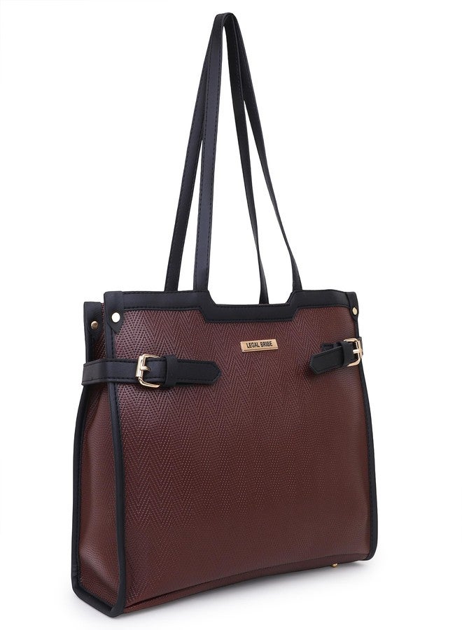 LEGAL BRIBE Stylish Buckle Tote Bag (Brown) - Image 1
