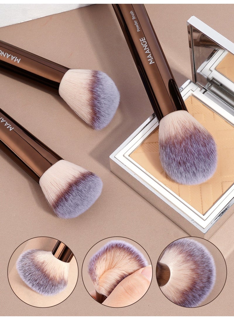 MAANGE 17Pcs Makeup Tool Set, Professional Makeup Brush Sets- Including Blush Brush, Contour Brush, Foundation Brush, Concealer Brush, Eye Shadow Brush, Powder Puff, Makeup Egg and Cloth Bags(Brown) - Image 5