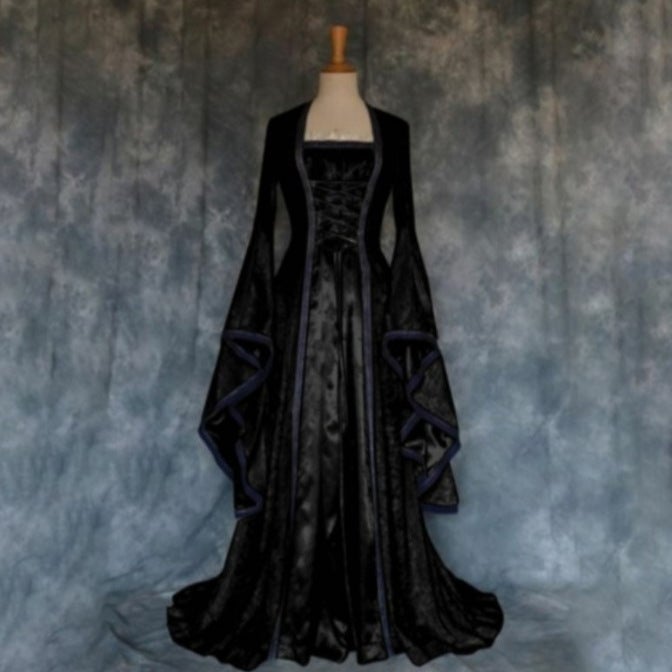 2023 New Halloween Dress Wish Explosions Medieval Artistic Retro Cosplay Dress - Image 5