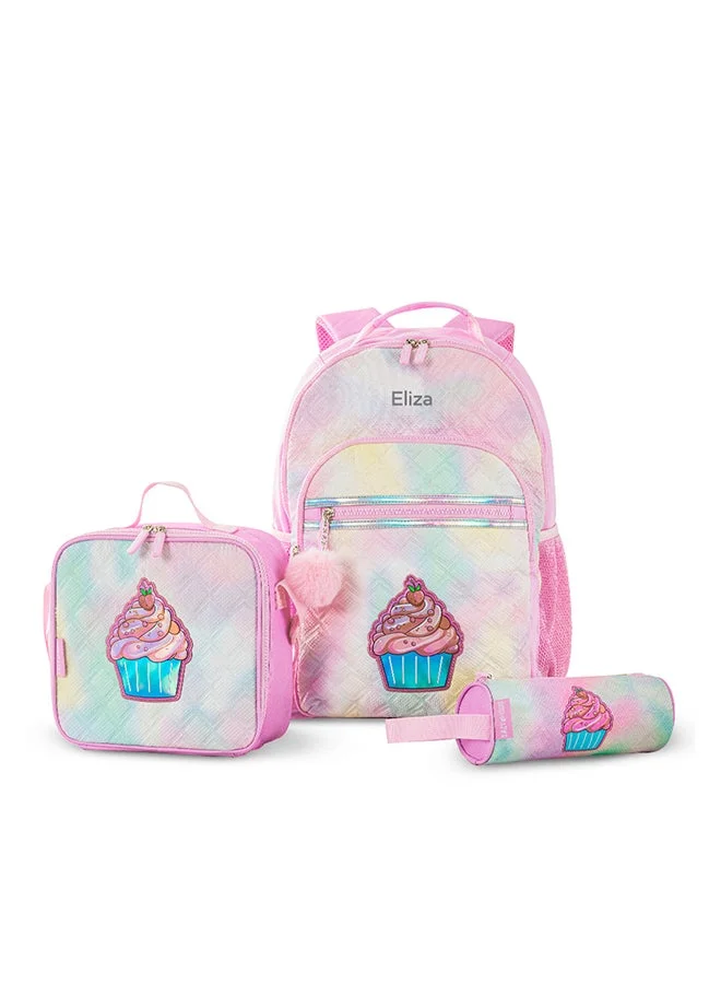 إيزي كيدز Eazy Kids - Personalized 17" Set of 3 Backpack w/Lunch Bag and Pencil Case - Sugar Pop Pink