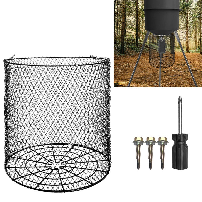 SFNSM Foldable Deer Feeder Varmint Guard 13x12 in Stainless Steel Deer Feeder Protective Guards Cage for Outdoor Fores Keep Raccoon Squirrels Birds Away from Your Feeder - Image 2