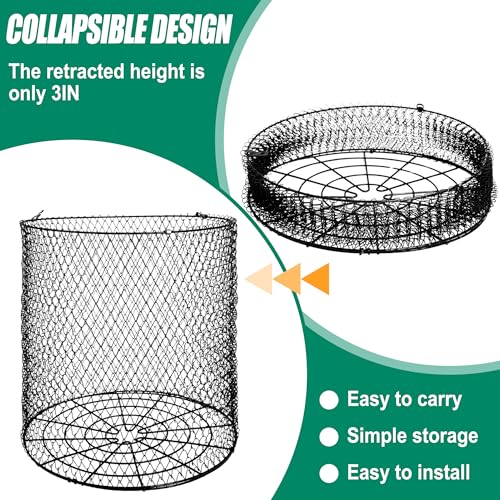 SFNSM Foldable Deer Feeder Varmint Guard 13x12 in Stainless Steel Deer Feeder Protective Guards Cage for Outdoor Fores Keep Raccoon Squirrels Birds Away from Your Feeder - Image 3