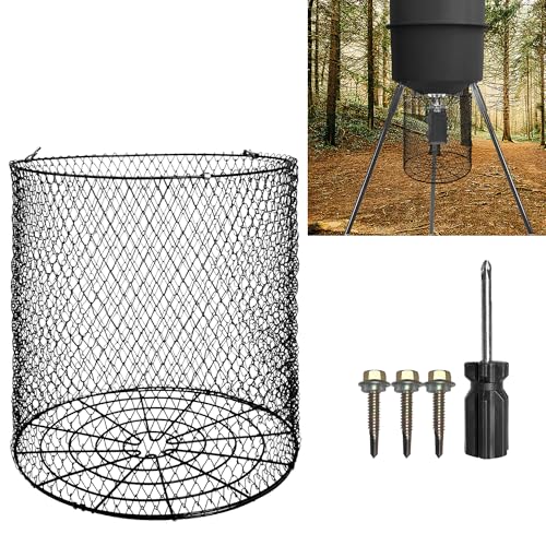 SFNSM Foldable Deer Feeder Varmint Guard 13x12 in Stainless Steel Deer Feeder Protective Guards Cage for Outdoor Fores Keep Raccoon Squirrels Birds Away from Your Feeder - Image 1
