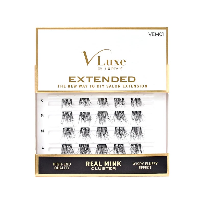 i.Envy i•ENVY Extended Real Mink Lash Clusters Lashes DIY Salon Lash Extension Apply Underneath Natural Lashes for Perfect Lash Extension Effect, False Eyelashes Reusable - Image 1