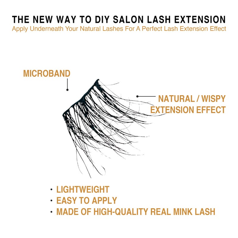 i.Envy i•ENVY Extended Real Mink Lash Clusters Lashes DIY Salon Lash Extension Apply Underneath Natural Lashes for Perfect Lash Extension Effect, False Eyelashes Reusable - Image 3