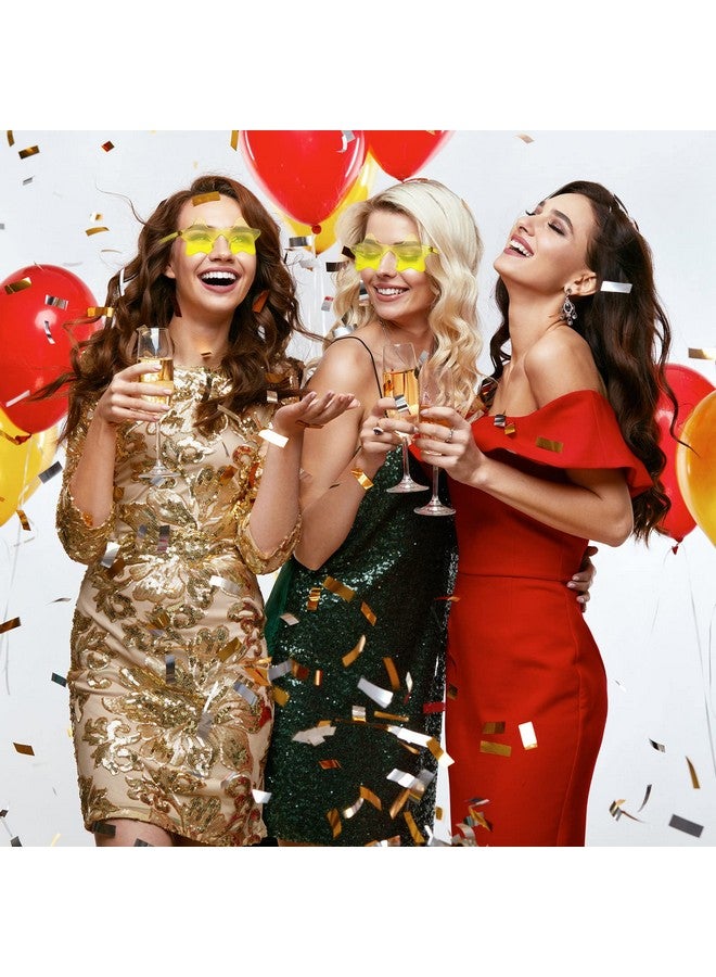 Cindeer 12 Pair Star Shape Glasses Bulk Rimless Sunglasses For Women Kid Party Fun Pentagram Star Accessories(Yellow) - Image 4