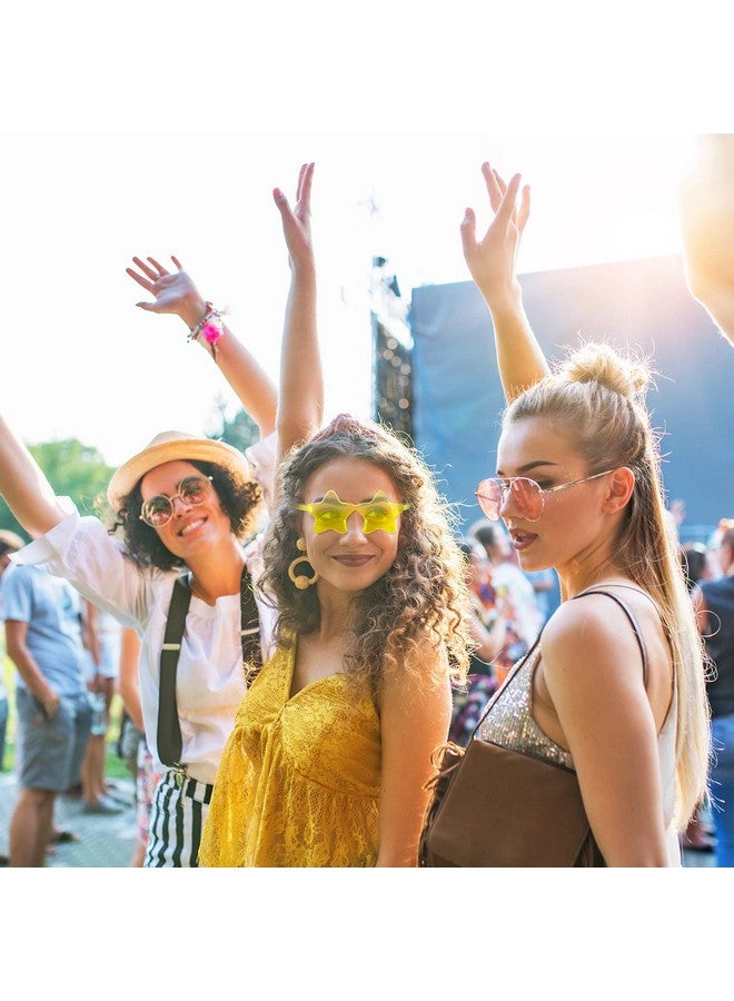 Cindeer 12 Pair Star Shape Glasses Bulk Rimless Sunglasses For Women Kid Party Fun Pentagram Star Accessories(Yellow) - Image 3