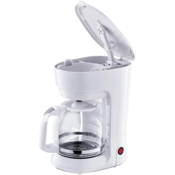 12-Cup Drip Coffee Maker, 1.8L Large Capacity Glass Carafe Coffee Machine, White Household Electric Coffee Brewer for Home Office Use - Image 2