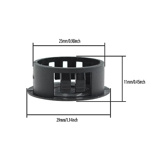 Maxmoral 40pcs 1" Flush Mount Black Plastic Body and Sheet Metal Hole Plug, Furniture Fencing Post Pipe Insert End Caps - Image 3